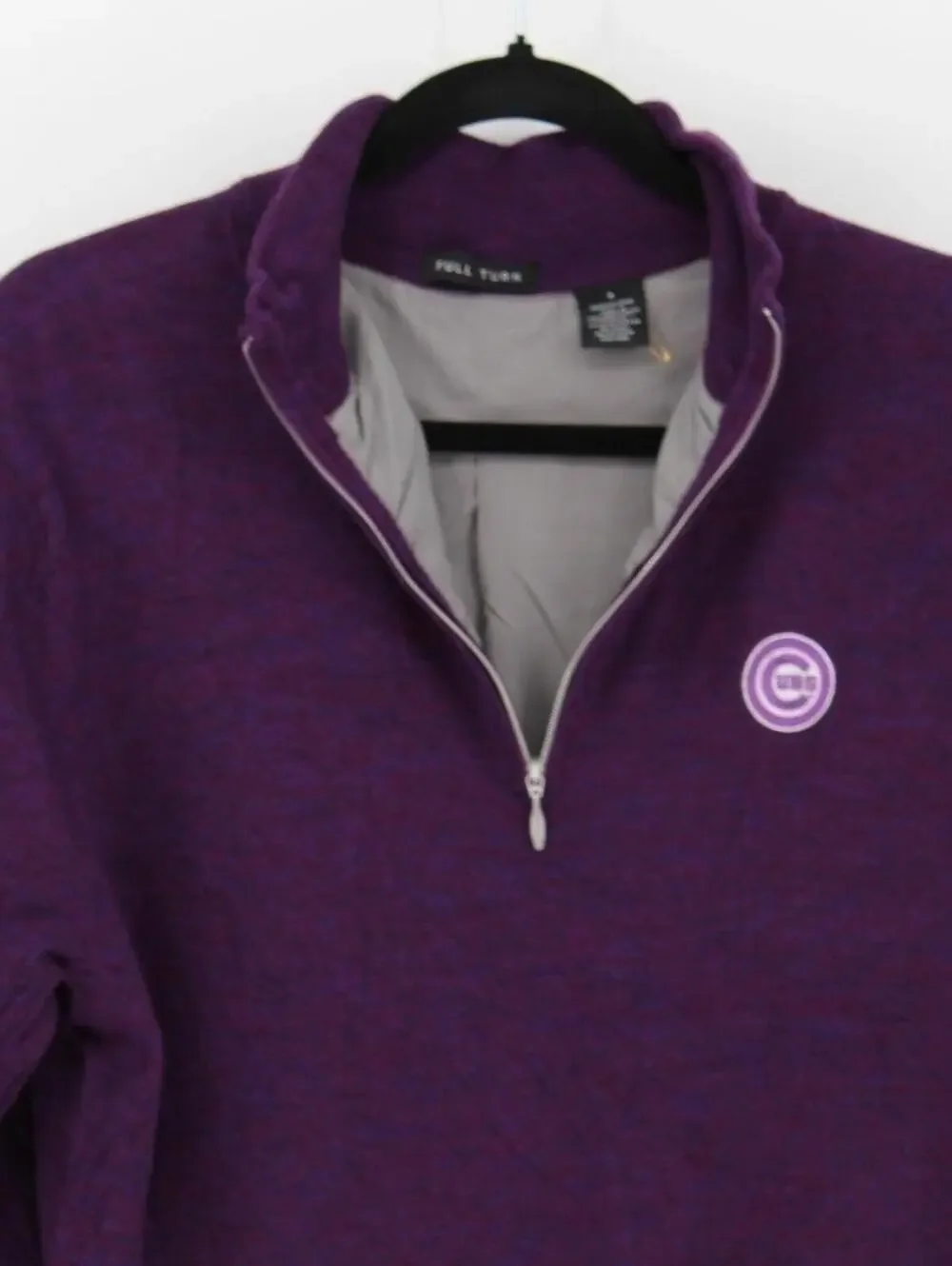 Full Turn Medium $198 Chicago Cubs Purple Loro Piana Merino Wool Quarter Zip